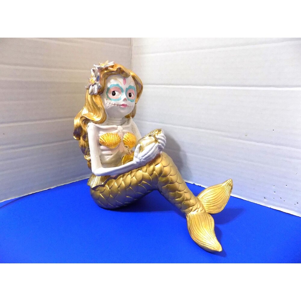 New Halloween Mermaids Dia De Los Muertos Figurines Skeleton Mermaids